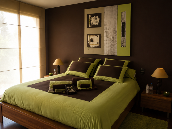 Green guest bedroom