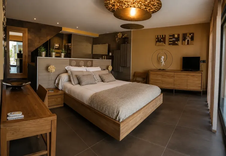 Master bedroom with king bed